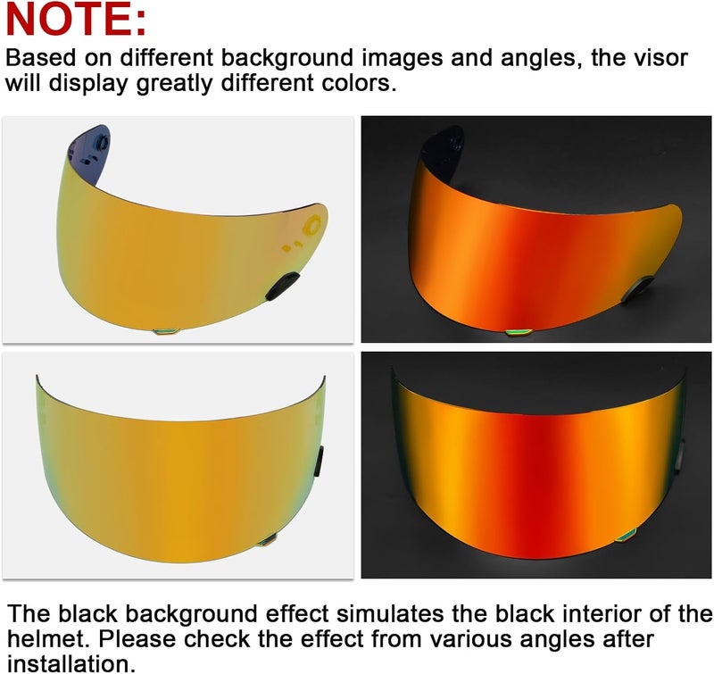 psler Qualifier Visor- Qualifier DLX Helmet Visor Motorcycle Face Shield Accessories Replacement for Bell Qualifier/Star/Vortex/RS-1/Revolver,Deep Red - Image 2